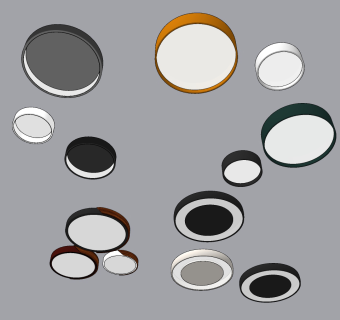 现代吸顶灯组合 su草图模型下载