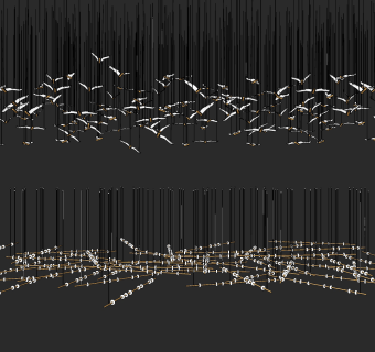 新中式大雁燕子吊饰吊件su草图模型下载