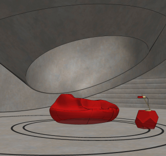 现代透明异形沙发su草图模型下载