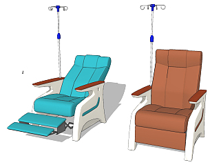 现代医院输液椅,su草图模型下载