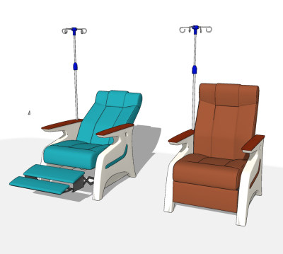 现代医院输液椅,su草图模型下载