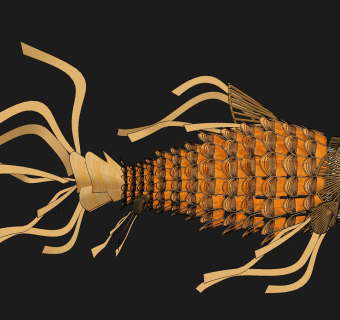 东南亚鱼造型装饰灯吊灯su草图模型下载