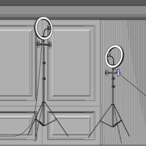 现代直播间补光灯su草图模型下载