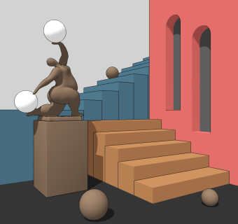 现代抽象人物雕塑su草图模型下载