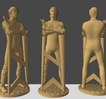 现代李小龙雕塑雕像su草图模型下载