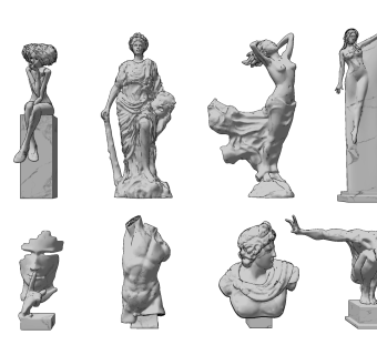 现代人物雕塑，雕像摆件su草图模型下载