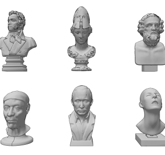 现代人像雕塑摆件su草图模型下载