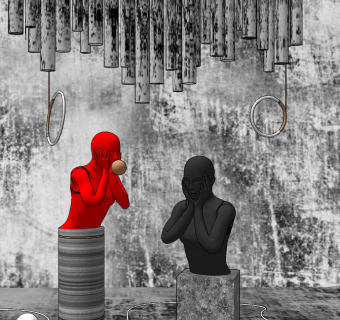 现代人物雕塑，摆台，摆件su草图模型下载