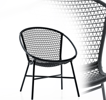 现代藤编休闲椅su草图模型下载