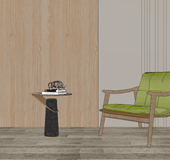 现代绒布休闲椅,su草图模型下载