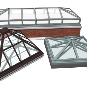 工业风屋顶天窗su草图模型下载