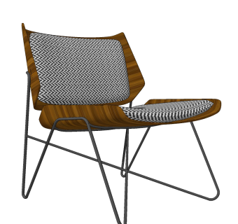 现代布艺休闲椅su草图模型下载