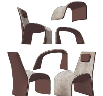 现代创意休闲椅，脚蹬su草图模型下载