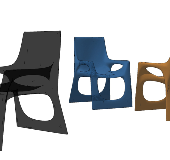 现代时尚休闲椅su草图模型下载