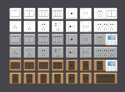 现代开关插座面板su草图模型下载