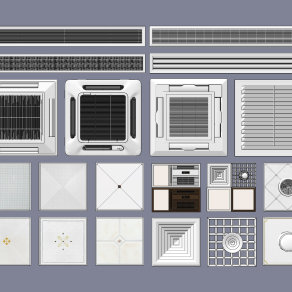 现代空调出风口铝扣板浴霸su草图模型下载