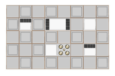 现代铝扣板浴霸，暖风机，换气扇su草图模型下载