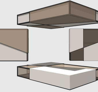 现代简约吸顶灯组合 su草图模型下载