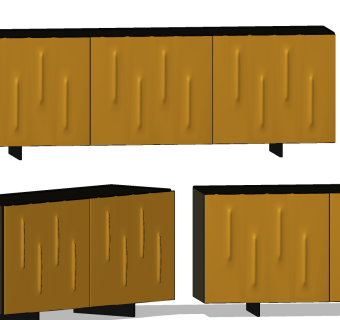 现代轻奢餐边柜,装饰柜su草图模型下载