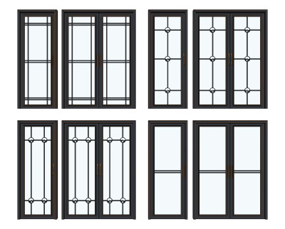 现代推拉门,玻璃推拉门,隔断门su草图模型下载
