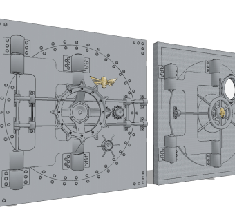 工业loft大门,地下室防爆大门 ，钢板门su草图模型下载