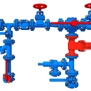 工业管道阀门su草图模型下载