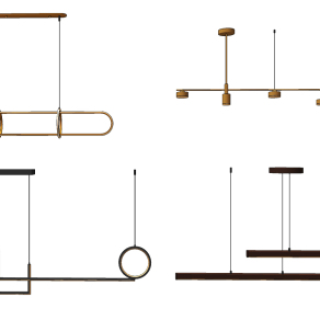 现代金属吊灯,su草图模型下载