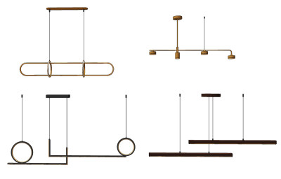 现代金属吊灯,su草图模型下载
