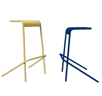 cappellini alodia 现代极简吧凳 吧椅su草图模型下载