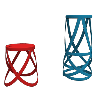 cappellini ribbon 现代吧凳,高脚凳, 吧椅su草图模型下载