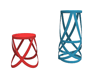 cappellini ribbon 现代吧凳,高脚凳, 吧椅su草图模型下载