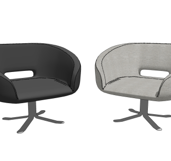 cappellini rive 现代休闲椅,su草图模型下载