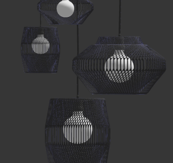 ,工业风吊灯su草图模型下载