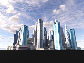15城市建筑群 现代化高楼大厦su草图模型下载