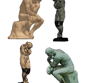 奥古斯特罗丹 欧式人体雕塑，摆台，雕像su草图模型下载