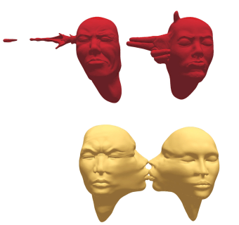 曾章成 现代人脸雕塑摆件 su草图模型下载