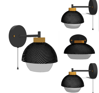 现代壁灯 su草图模型下载