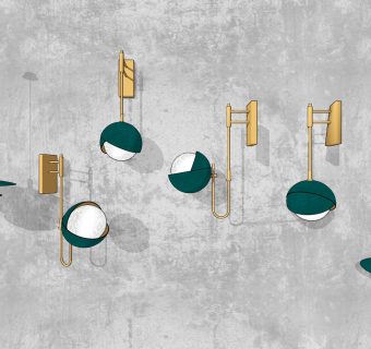 现代魔豆灯,壁灯,吊灯组合su草图模型下载