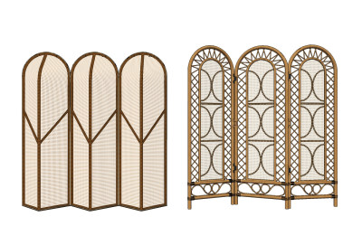 现代东南亚隔断,屏风,su草图模型下载