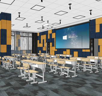 现代多媒体教室,su草图模型下载