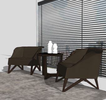 现代单椅,休闲椅,su草图模型下载