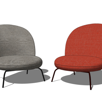 calligaris puffy 现代休闲椅su草图模型下载