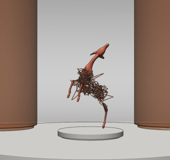 现代麋鹿小鹿雕塑摆件,su草图模型下载