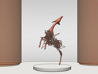 现代麋鹿小鹿雕塑摆件,su草图模型下载