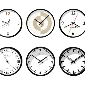 100现代钟表，石英钟，挂钟su草图模型下载