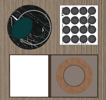 现代新中式墙饰挂件，挂饰su草图模型下载