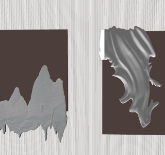 现代轻奢立体装饰画，墙饰挂饰su草图模型下载