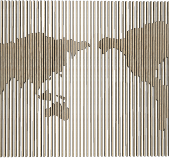 世界地图木格栅su草图模型下载