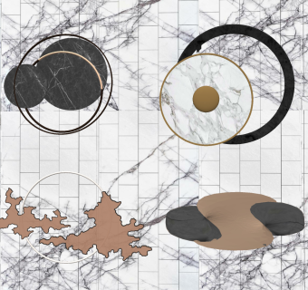 现代轻奢墙饰挂件，挂饰su草图模型下载