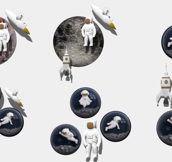 现代太空宇航员，宇航服，飞船墙饰挂件挂件su草图模型下载